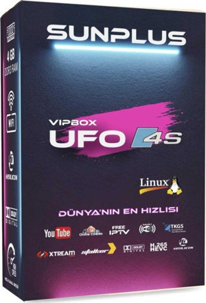 sunplus Vıpbox Ufo 4s Uydu Alıcısı 4gb Ram - Wi-fi Dünya'nın En Hızlısı - Image 1
