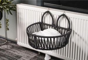 Homedora Perry Kalorifer Askılı Kedi Yatağı Siyah 55x55x15 cm - Image 1