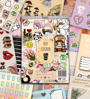 Vintage My DIY Sticker Book  24 * 17 cm 16 Sayfa Özel Tasarım Rengarenk Sticker Kitabı - Image 1
