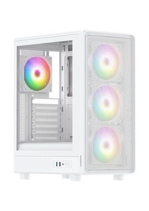 PowerBoost PB-A5065W- 4* FAN MID-T ATX ARGB White Mesh Front