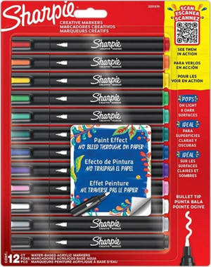 Sharpie Markör Akrilik Yuvarlak Uç 12 Li Blister Yuvarlak Uçlu Akrilik Markör - Image 1
