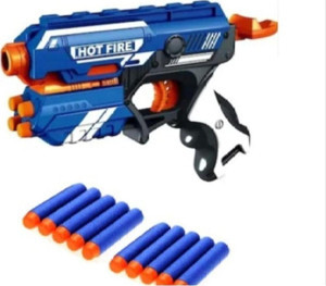 Mavi Sünger Mermi Atan Hot Fire Nişancı Oyuncak Tabanca - Image 1