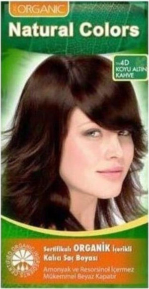 Organic Natural Colors 4d Koyu Altın Kahve Organik Saç Boyası - Image 1