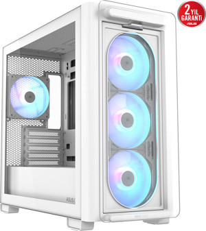 ASUS A23 PLUS Mid Tower mATX ARGB White Tempered Glass