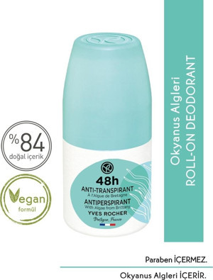 Yves Rocher Unisex Roll-On Antiperspirant Deodorant - Okyanus Algleri-50 ml 58616 - Image 1