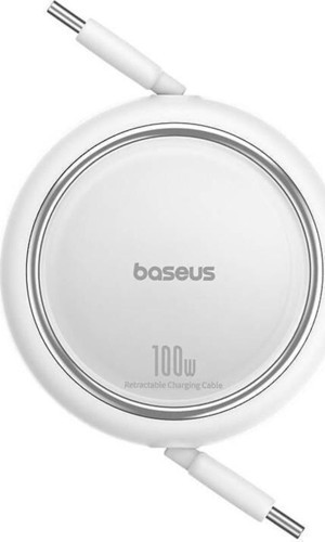 Baseus Free2 Draw Mini Makaralı Type-C to Type-C 100W Kablo 1m. Beyaz - P10364500211-00 - Image 1