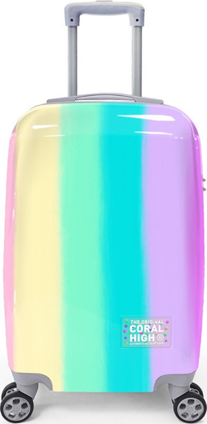 Coral High Renkli Çizgili Desenli Kabin Boy Valiz (50cm) 16541 - Image 1