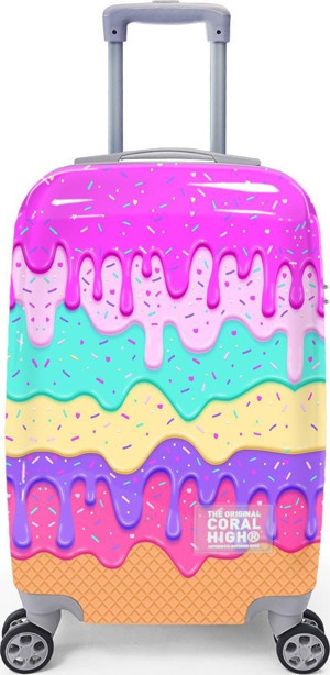 Coral High Renkli Desenli Kabin Boy Valiz (50cm) 16539 - Image 1