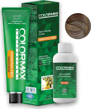 Colormax Açık Küllü Kumral Ve Aktivatör Krem Amonyaksız 60 Ml Saç Boyası No:8.1 - Image 1
