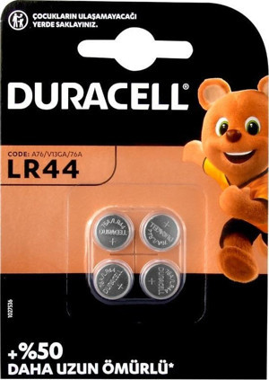 Duracell LR44 Pil 4lü Blister - Image 1