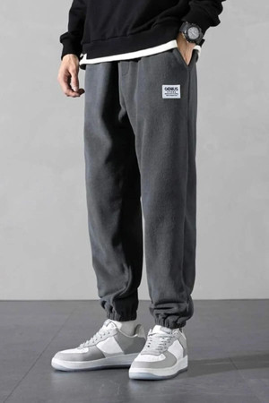 Genius Store Erkek Polar Kumaş Oversize Erkek Eşofman Altı Füme Xl - Image 1