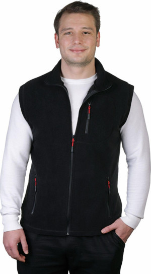 Genius Store Erkek Polar Yelek Tam Femuarlı Outdoor Spor Yelek 3 Cepli 8 Renk Siyah M - Image 1