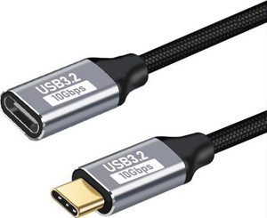 Coofbe Örgü Kablo 1Mt Type-c Uzatma Kablosu 10Gbps Veri Ve Görüntü Aktarım 5A PD Hızlı Şarj Kablo - Image 1