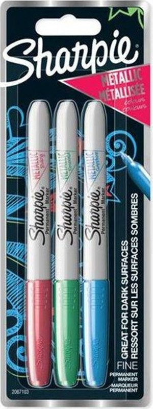 Sharpie Metalik Markör Kırmızı Yeşil Mavi 3'lü Blister - Image 1