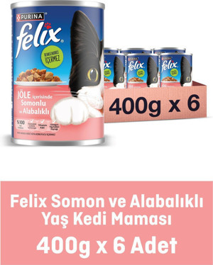 Felix Somonlu Ve Alabalıklı Konserve Yetişkin Kedi Maması 6 X 400 gr - Image 1