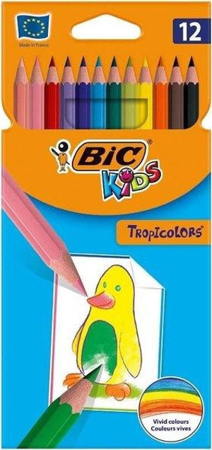 Bic Kids Tropicolors 12 Renk Tam Boy Kuru Boya Kalemi - Image 1