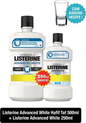 Listerine Advanced White Hafif Tat Ağız Bakım Suyu 500+250 ml - Image 1
