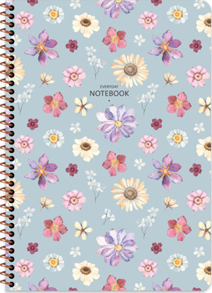 Keskin Color A4 Çizgili Defter Çiçek - Mavi - Image 1