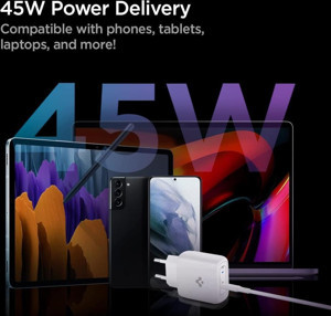 Spigen USB-C Duvar Şarj Cihazı PowerArc ArcStation Pro 45W Hızlı Şarj PE2015 - Image 1