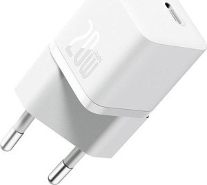 Baseus Gan5 Mini 1C 20 W Type-C Beyaz Hızlı Şarj Adaptörü - Image 1