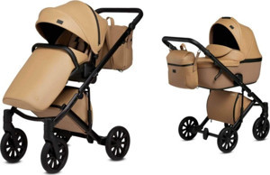 Anex e/type Çift Yönlü Bebek Arabası | Portbebe Dahil 2’si 1 Arada Set - Karamel - Image 1