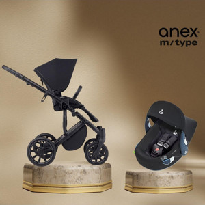 Anex m/type Çift Yönlü Bebek Arabası | Swandoo Albert Lite Oto Koltuğu Dahil Travel Sistem - Siyah - Image 1