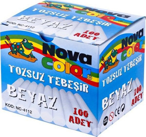 Nova Color TEBEŞİR 100'LÜ BEYAZ TOZSUZ NC-4112 - Image 1