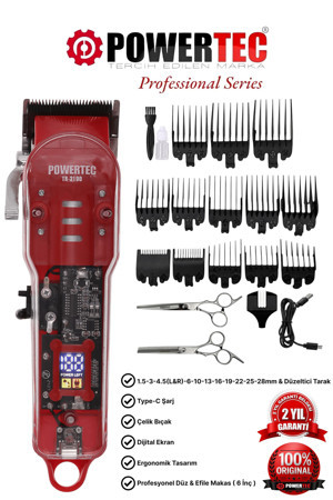 TR-3100 Profesyonel Şarjlı Saç Sakal Tıraş Makinesi ( 9100 RPM ) - Image 1