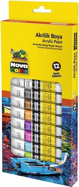 Nova Color Akrilik Boya Tup 12 Li 12 ML NC-2004 - Image 1