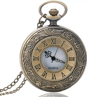 Valkyrie Vintage Roma Rakamlı Cep Saati Köstekli Saat Bakır - Image 1