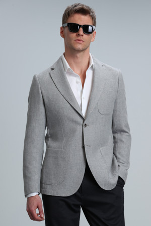 Lufian Gabrıel Spor Erkek Blazer Ceket Slim Fit Gri - Image 1