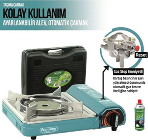 Orcamp Pro Portatif Seramik Kamp Ocak Ck-508 Gaz Stop Emniyetli 1 Adet 227 Kartuş - Image 1