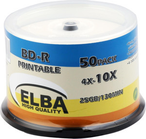 Elba Printable BD-R 25Gb 10X 50lİ Cakebox Boş Blu-Ray - Image 1