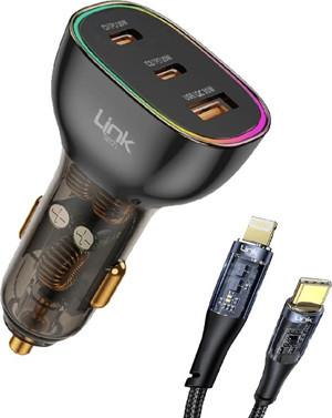 LinkTech C507 80W 2xPD 30+20W Type-C to Lightning USB Araç İçi Şarj Aleti - Image 1