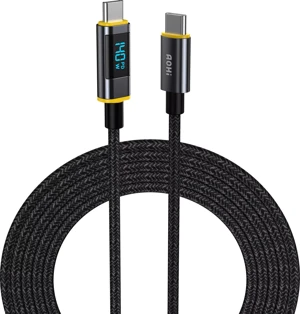 Aohi Magline Type-C to Type-C 140W PD3.1 LED Ekranlı Örgülü 1.2m Süper Hızlı Şarj-Data Kablosu - Image 1