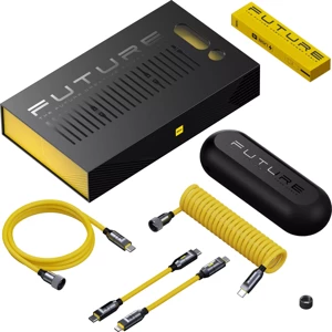 Aohi The Future Silky Type-C to Type-C+Lightning 240W Uzayabilen 2.6m Süper Hızlı Şarj Kablo Seti - Image 1