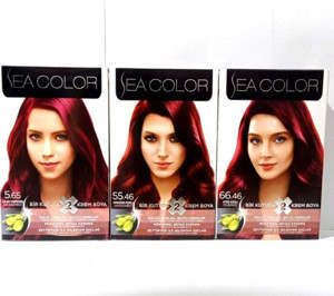 Sea Color Saç Boyası Kızıl Set Çilek Kırmızısı 5.65 Amazon Kızılı 55.46 Ateş Kızılı 66.46 - Image 1