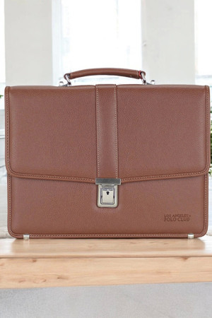 Taba Vintage Klasik Tarz A4 Kağıt Uyumlu Evrak Çantası - Image 1