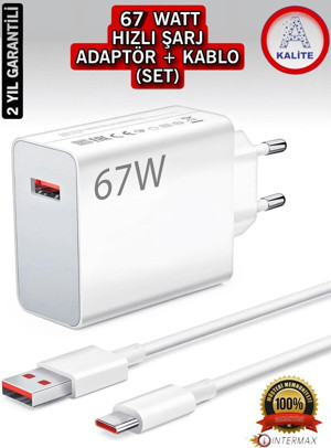 Type-c 67w (WATT) Turbo Şarj Aleti Cihazı Adaptörü Kablo (SET) %100 Turbo - Image 1