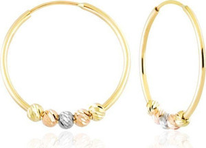 Halka Küpe Dorikalı Tricolor 14K Gold - Image 1