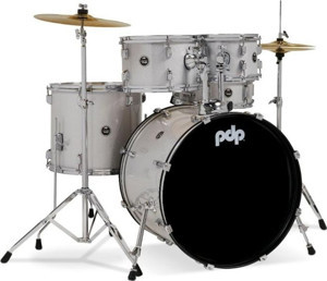 PDP Drums centerstage 22'' 5-Parça Akustik Davul Seti (Diamond White Sparkle) - Image 1