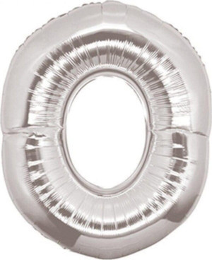 EveFix Balon 0 Rakamı Gümüş 100 Cm Folyo Balon - Image 1