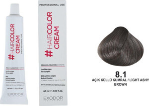 Exodor Hair Color Cream Light Ashy Brown 8.1 60 Ml x 3 3 Adet - Image 1