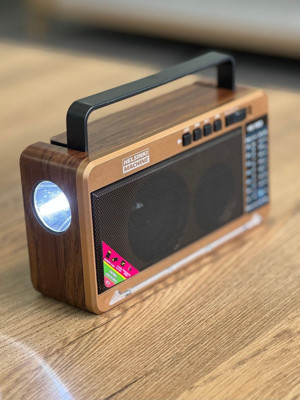 gunkes Hs-1965 Bt (3 Kademe Fenerli+Usb+Tf+Bluetooth) Nostaljik Fm Radyo - Image 1