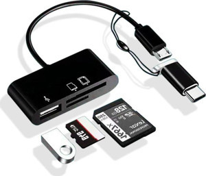 Lunatic 5652 Type-C Micro Usb 3in1 Sd Micrsd Kart Okuyucu Otg Çevirici Kablosu - Image 1
