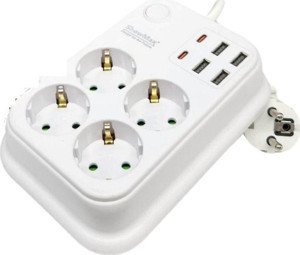 Lunatic LN-2946 Shoxmax Serisi (4 Priz + 4 Usb + 2 Type-c) Usb -Type C Şarj Termal Akım Koruma PRiz - Image 1