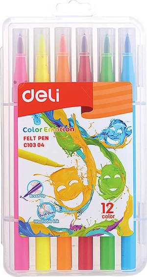 Deli Color Emotion Keçeli Kalem 12’li EC10304 - Image 1