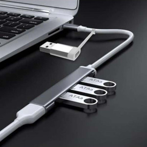 5a11h 4 Port'lu Bağlantı Istasyonu Ultra Ince Usb Bölücü Type-c Tipi Çoklu Arayüz Adaptörü Multi Usb Çoklayıcı - Image 1