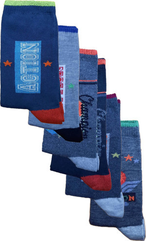 Hepsine Rakip 12'li Erkek Çocuk Baskılı Uzun Soket Çorap Renkli Çocuk Çorap - Image 1