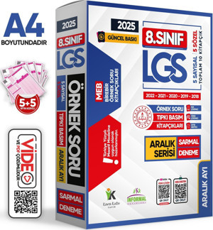 2025 8.Sınıf LGS Aralık Ayı MEB Örnek Soru Tıpkı Basım 5li Sarmal Deneme Paketi Video/PDF Çözümlü - Karakutu Yayınları - Image 1